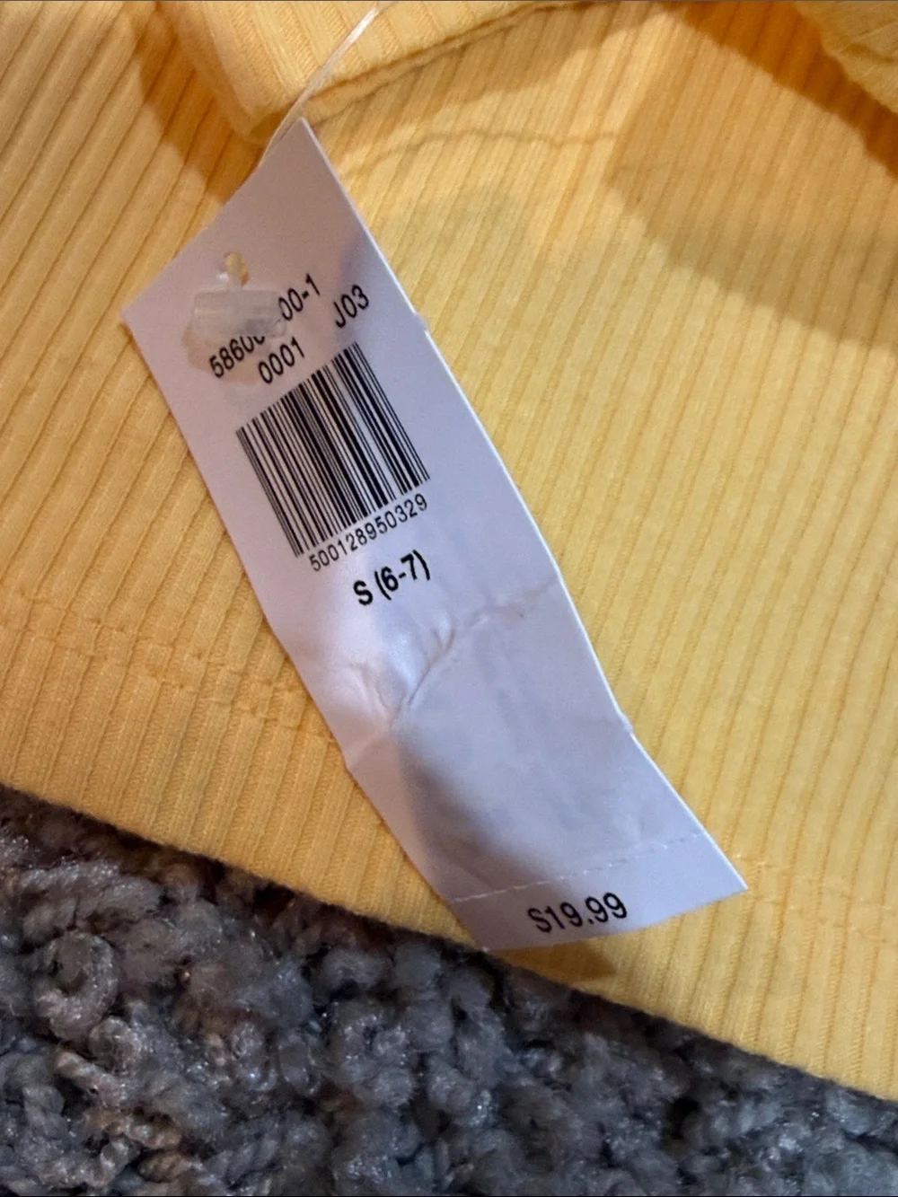 Old Navy Yellow Lace-Up Ribbed Top Girls Small 6/7